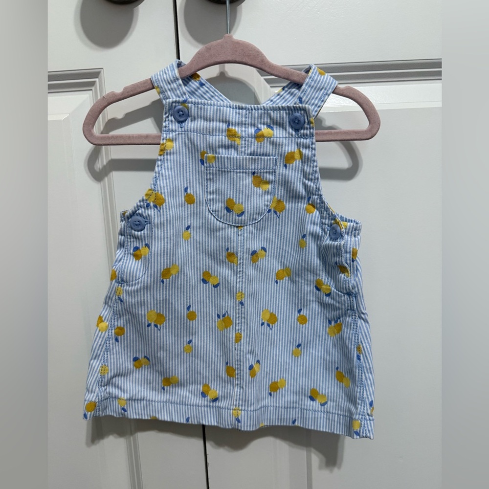 Carter’s Baby Girl Blue and Yellow Striped Overalls
